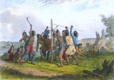 Striking the Post, 1853 by Captain Seth Eastman
